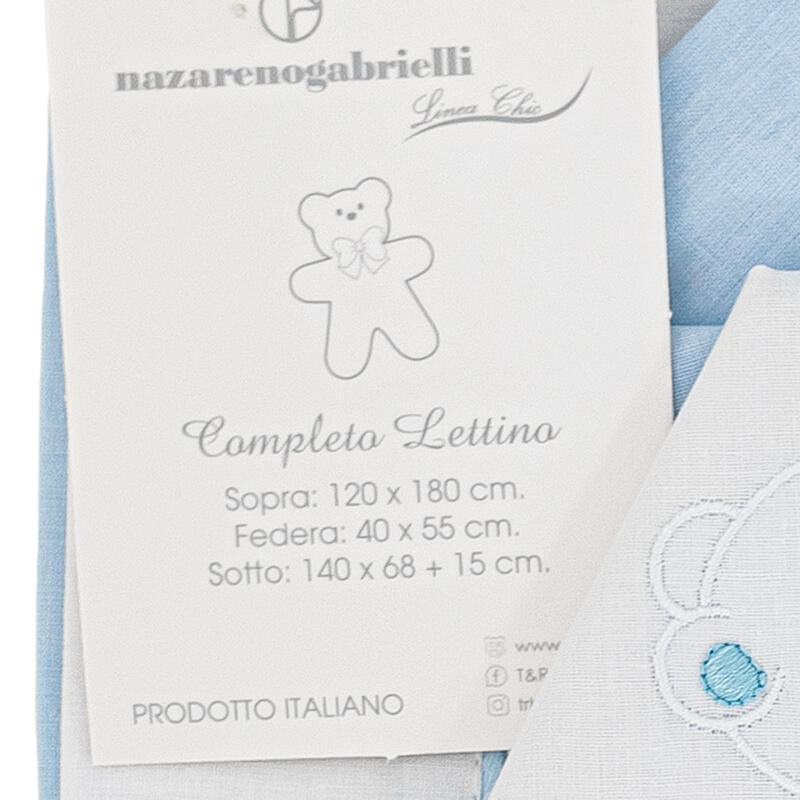 Nazareno Gabrielli® Lenzuolino Lettino Ricamato 3PZ "LittleFriend"