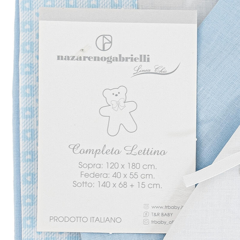 Nazareno Gabrielli® Lenzuolino Lettino Ricamato 3PZ "BearInLove"