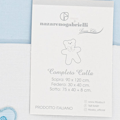 Nazareno Gabrielli® Lenzuolino Culla Ricamato 3PZ "BE-AR"