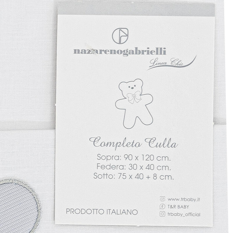 Nazareno Gabrielli® Lenzuolino Culla Ricamato 3PZ "LittleFriend"