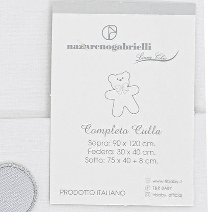 Nazareno Gabrielli® Lenzuolino Culla Ricamato 3PZ "LittleFriend"