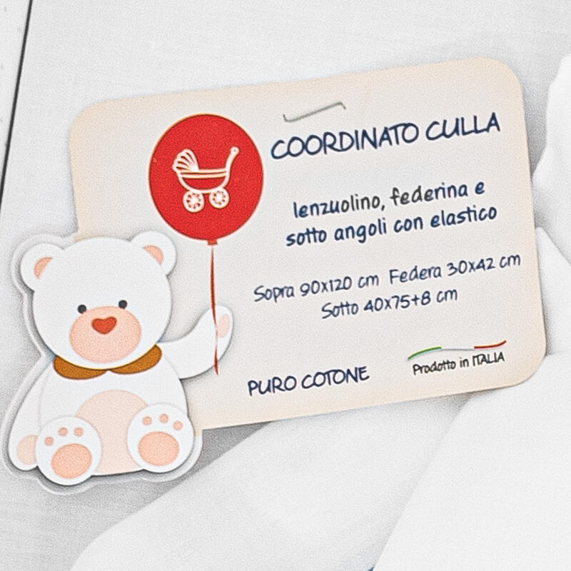 LaFatina® Lenzuolino Culla PuroCotone 3PZ "Elephant"