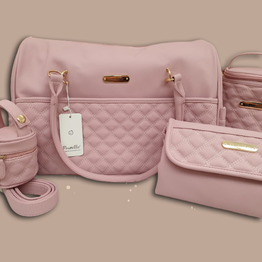Pastel Mum Quilted Duffle Bag, 5 Pieces in 1