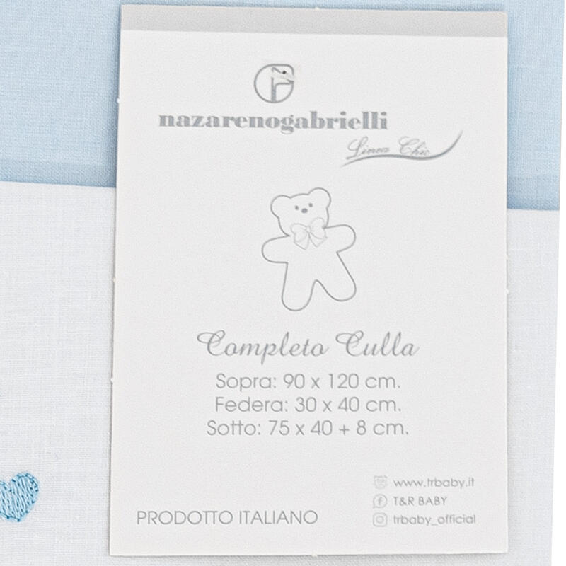 Nazareno Gabrielli® Lenzuolino Culla Ricamato 3PZ "Sorpresa"