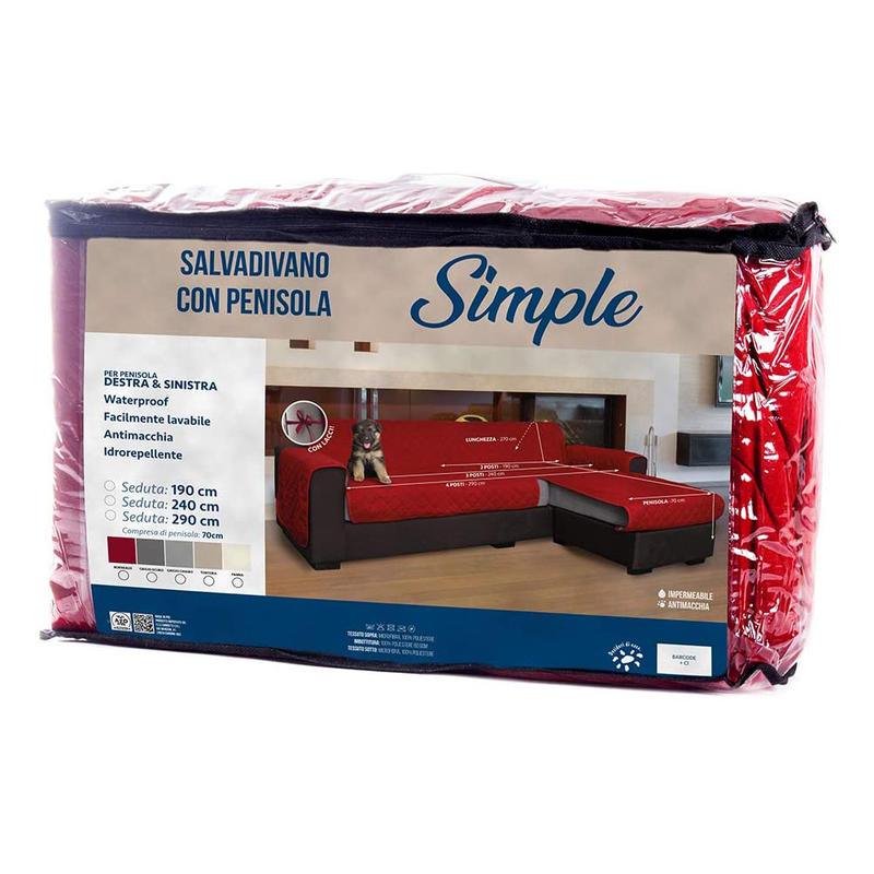 Zambetti Simple™ Copridivano Trapuntato 3 Posti Con Penisola