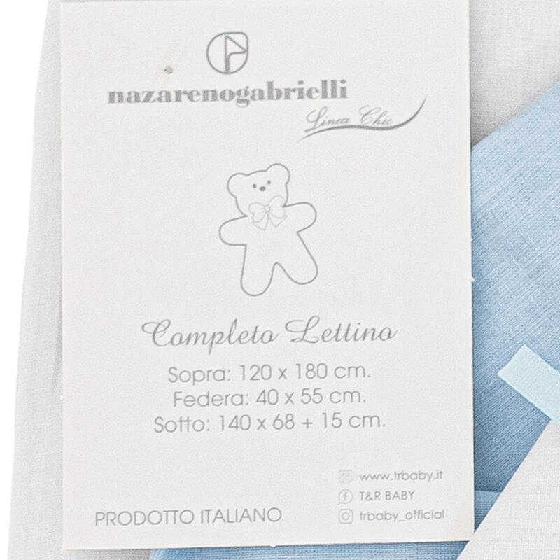 Nazareno Gabrielli® Lenzuolino Lettino Ricamato 3PZ "Sorpresa"