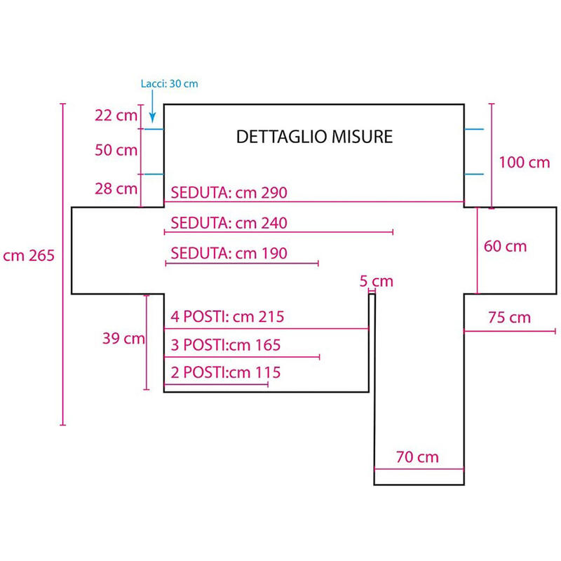 Zambetti Simple™ Copridivano Trapuntato 3 Posti Con Penisola