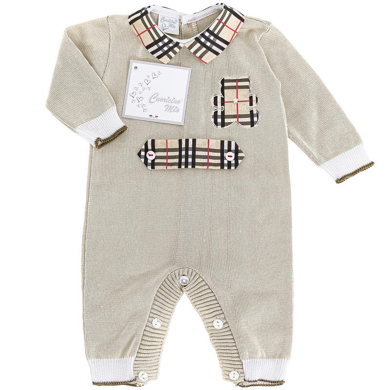 CuoricinoMio® Corredino "Bear-Tartan" Estivo | 4 Varianti Tutine Beige-Burberry