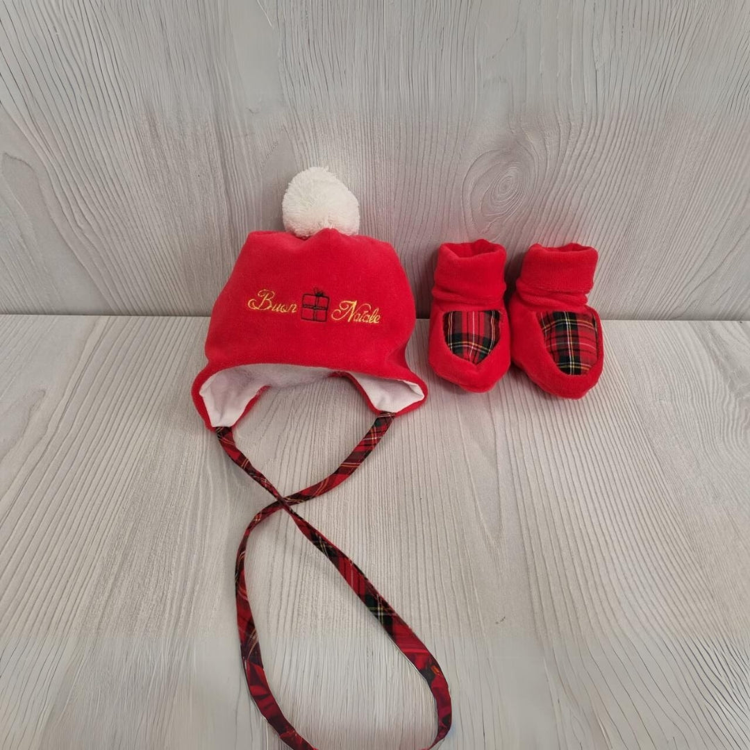 Ellepi Set Cappellino e Scarpina Natalizia