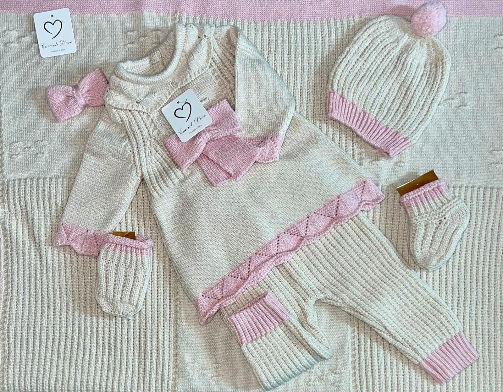 Cuccioli D'oro® Corredini Lana Grossa per Femminuccia Invernale Mod 1