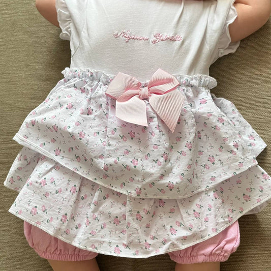 Nazareno Gabrielli Pink Romper with Little Girl Flowers