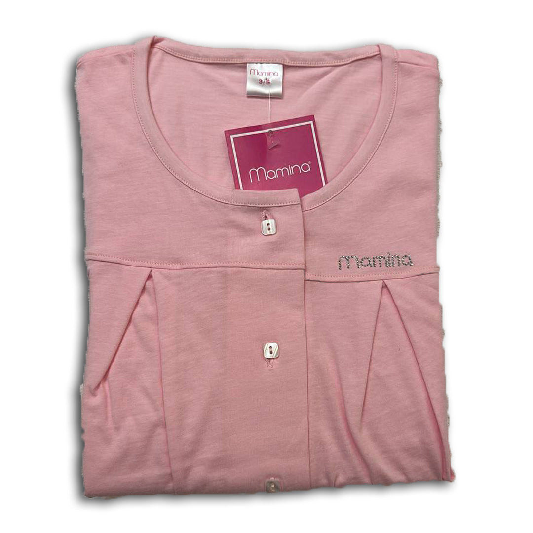 Mamina Camicia da Notte Mezza Manica Premaman con Pizzo Z9192,3 Colorazioni