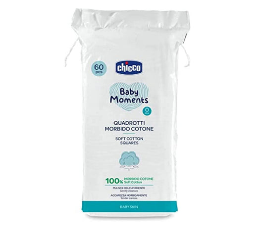 Baby Moments Soft Cotton Squares, 60 Pieces, 0+ Months