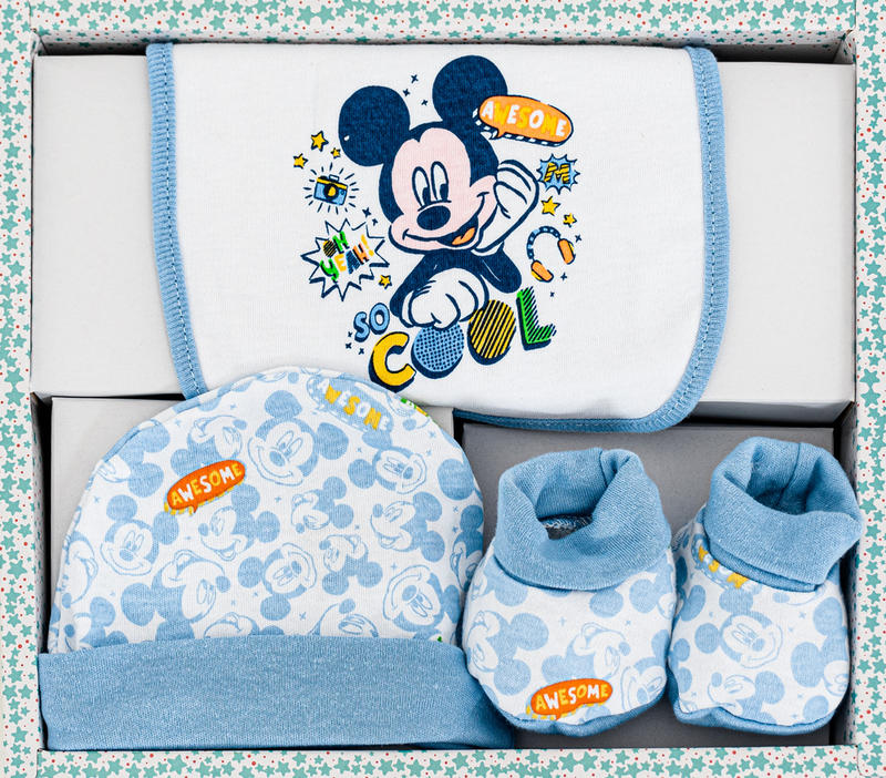 Disney Coffret Cadeau 3PCS Casquette+Chaussure+Bavoir, Garçon