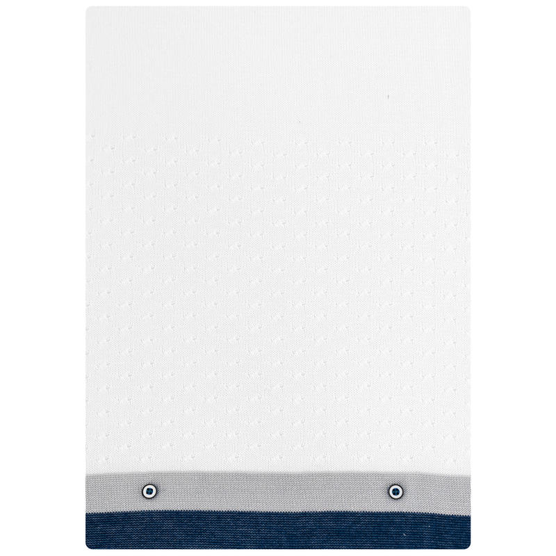 La Margherita Baby Blanket in Cotton Thread, White-Jeans