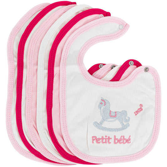 Bavette IRGE Piquet Petite Bébé Fille, Paquet de 6PCS, Assorties