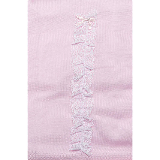 Couverture bébé Hophoplà fil d'Ecosse rose