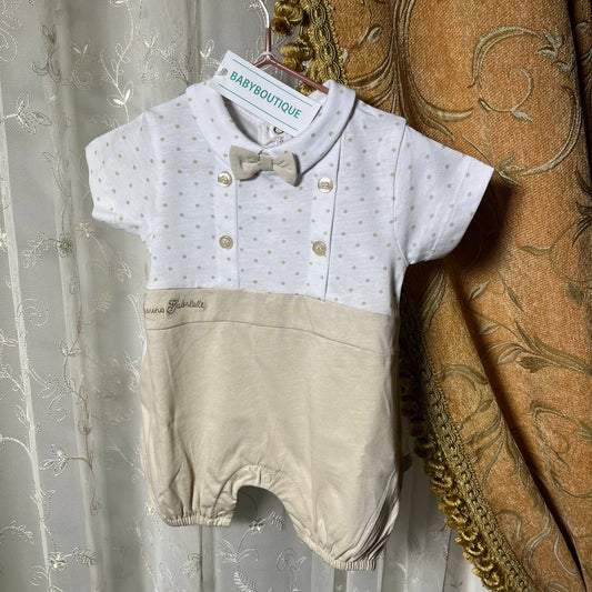 Nazareno Gabrielli White Romper and Hazelnut Boy