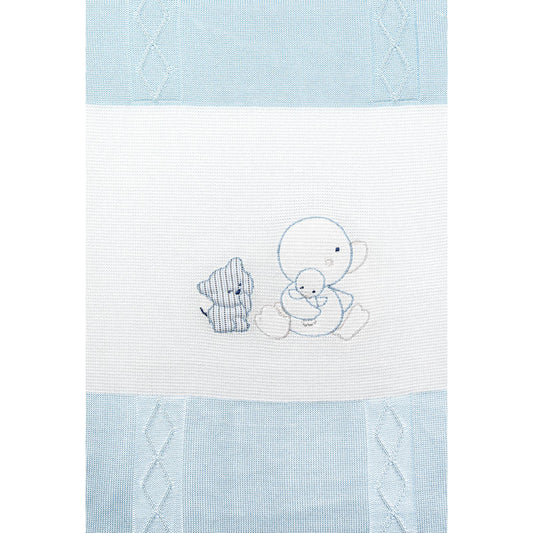 La Margherita Baby Blanket in Cotton Thread, Celestone