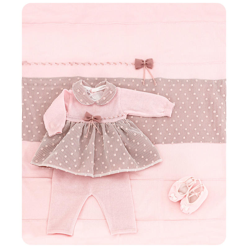 Coordinated Gioie di Susy Rosa, Head Wraps + Ballerina Shoe + Cover + 2 Bodysuits, 5 PCS