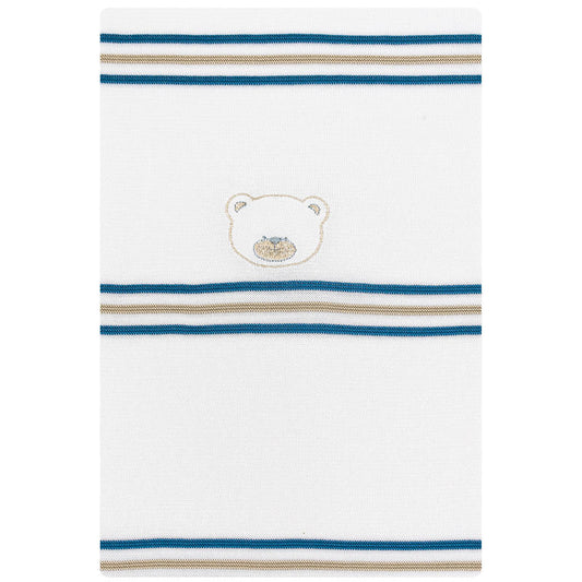 Couverture pour bébé en fil de coton La Margherita, ours en peluche