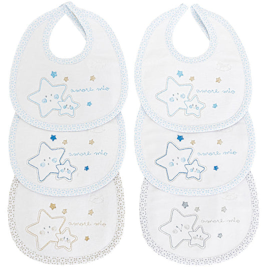 MIOPICCOLO Bavoirs Chenille 2, Paquet de 6PCS, Garçon et Fille