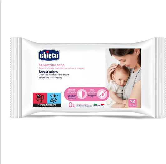 Chicco Breast Cleansing Wipes, 72 Pieces