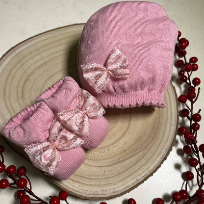 Antique Pink Caveja Hat and Shoes Set