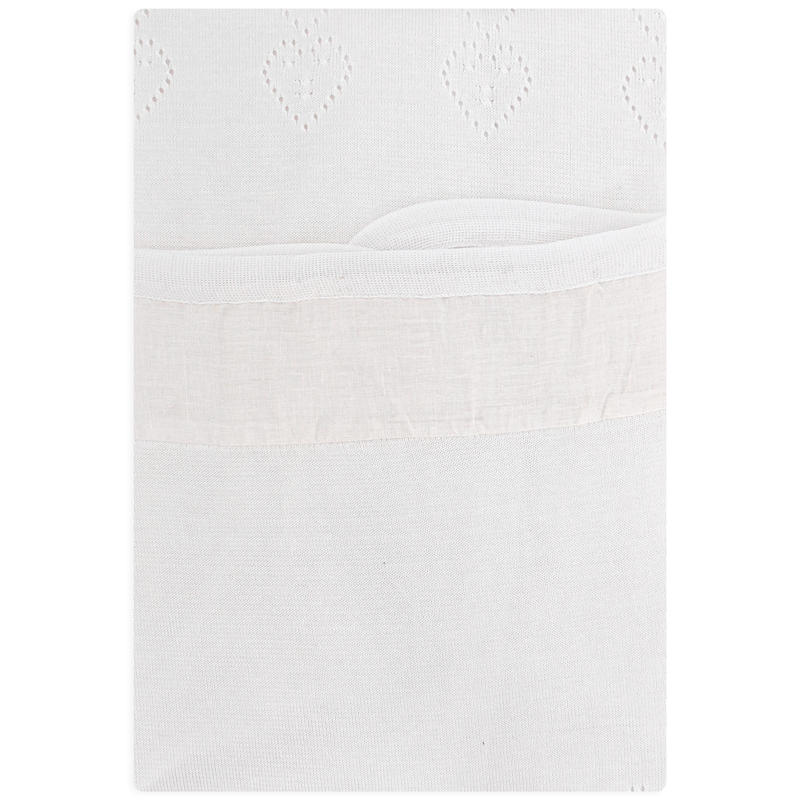 La Margherita Baby Blanket in Cotton Thread, White-Pink