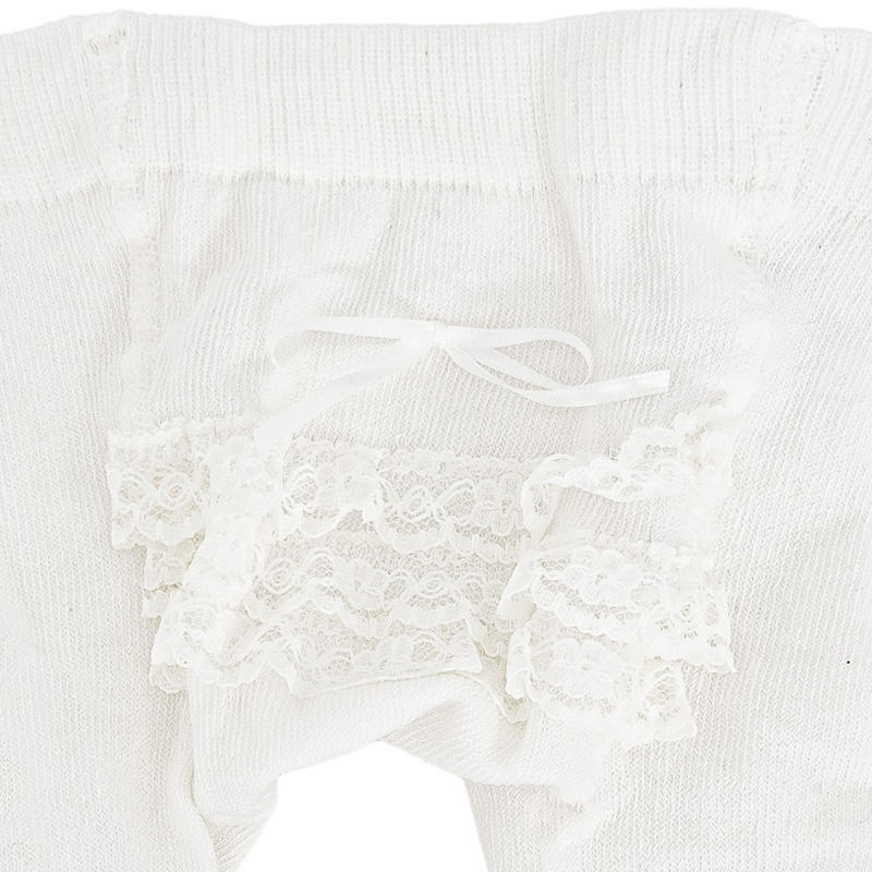 Coccoli Warm Cotton Baby Girl Tights, Cream