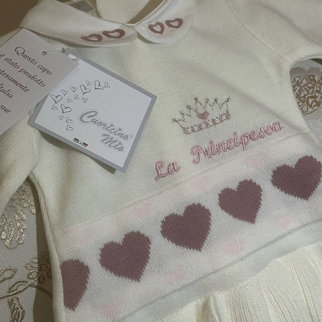 Set Nascita "La Principessa" Vestinetta Lana - BabyBoutique