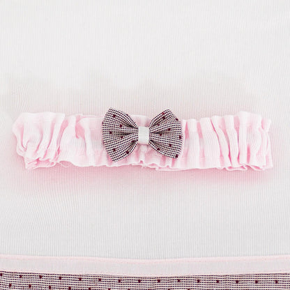 Coordinated Pink Pastry, Headband Cover + Ballerina Shoe + Composè with top sheet + HEADBAND + 2 Bodysuits, 6 PCS