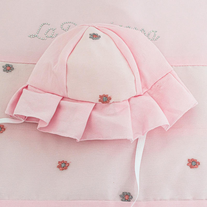 Coordinated Giulia Rosa, PILLOWCASE + TOP SHEET + Dress covers + Shoe + Hat + 2 Bodysuits, 7 PCS