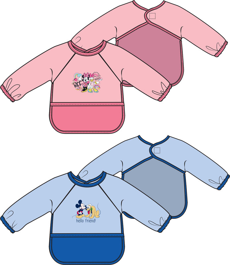 Disney Peva Bib with Sleeves, Boy and Girl