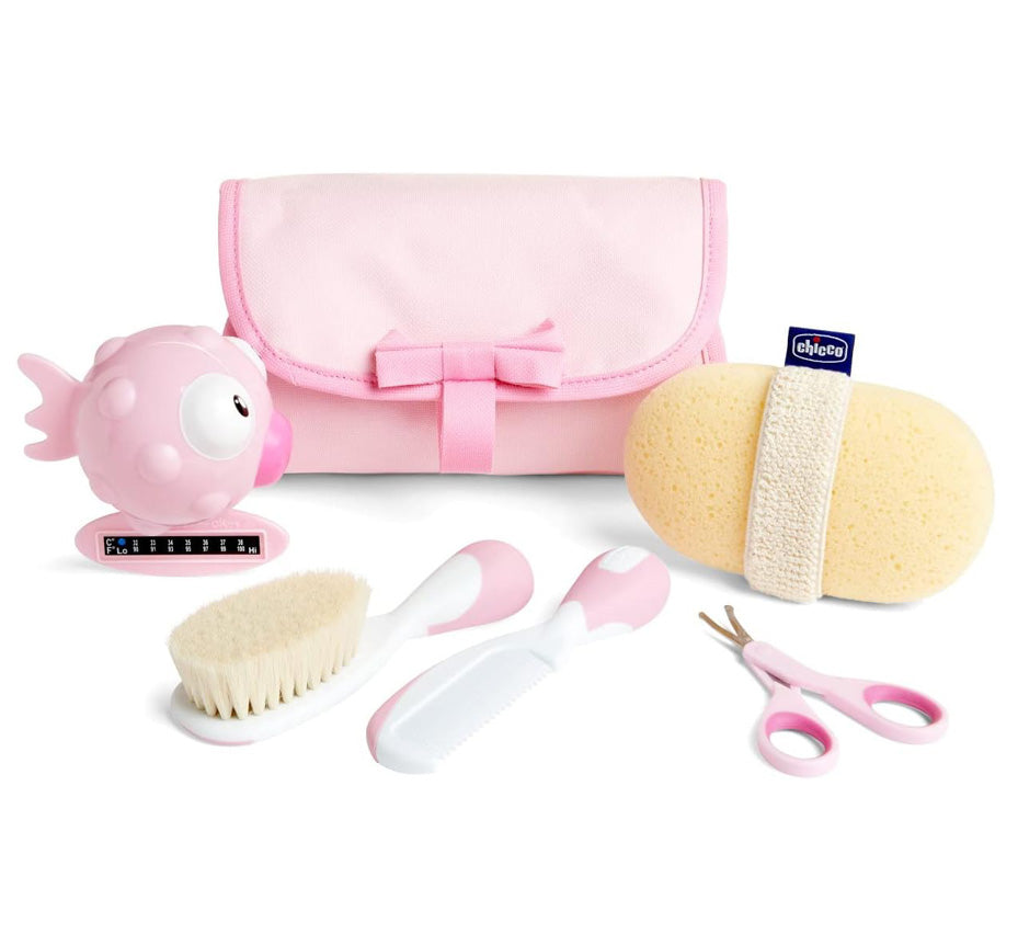 Chicco My First Beauty Set 5en1, Set d'hygiène nouveau-né Chicco, 0 mois, rose