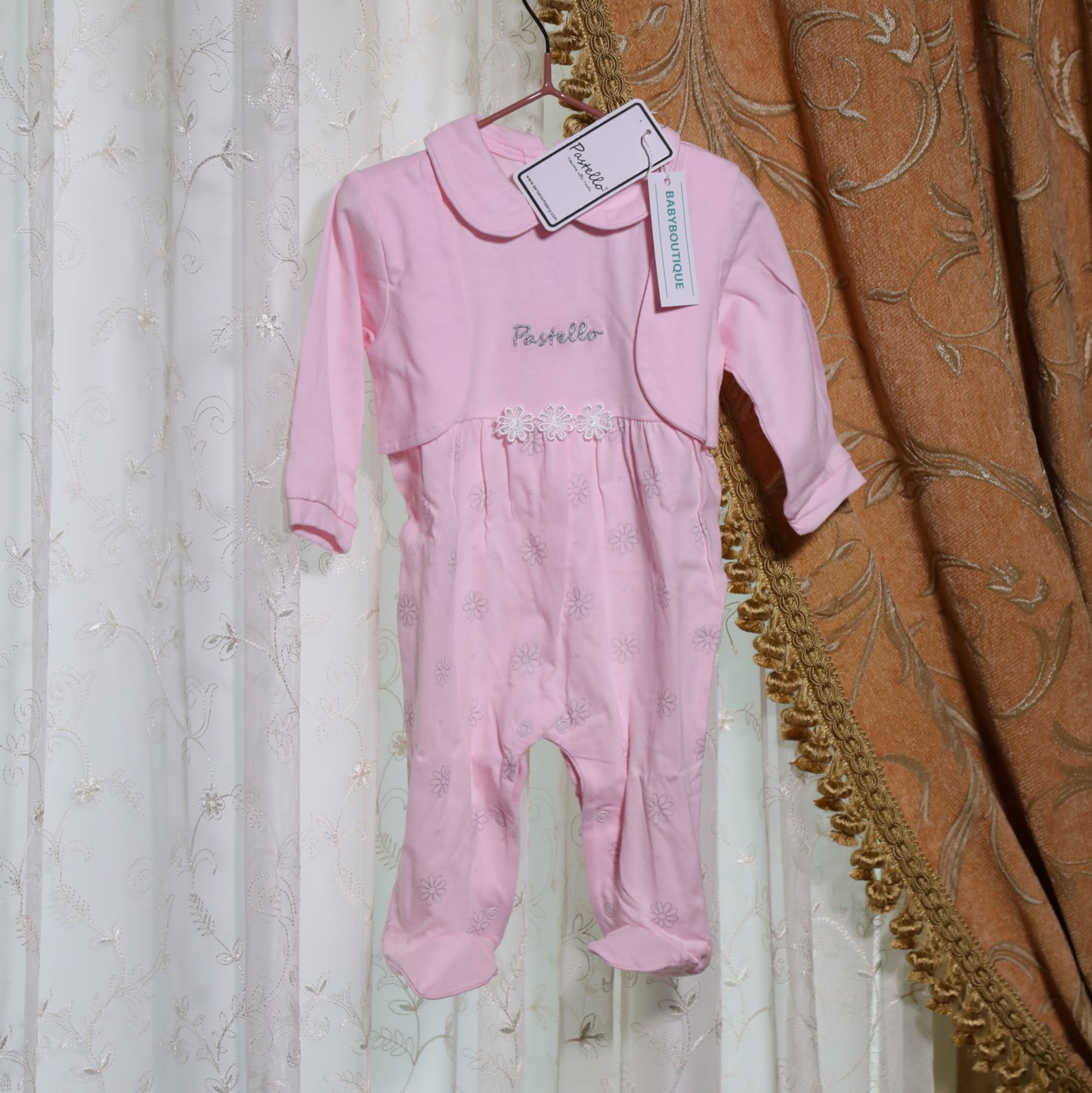 Completino Fiorellino NEONATA Pastello in Cotone, Rosa - BabyBoutique